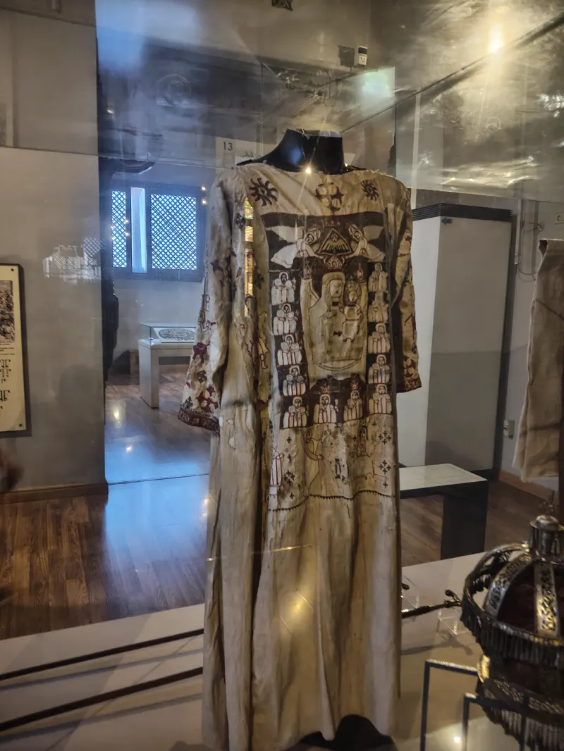 Textile display inside the Coptic Museum